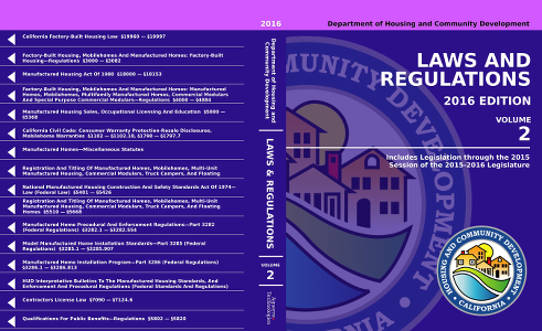 2016 HCD Blue Books Vol. 1